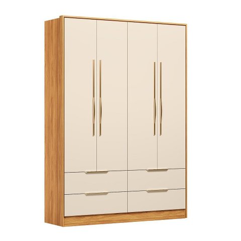 Guarda Roupa Casal Domo 44020 4 Portas Cinamon Off White – Demóbile