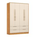 Ver imagem 1 de Guarda Roupa Casal Domo 44020 4 Portas Cinamon Off White – Demóbile