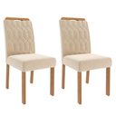 Ver imagem 1 de Kit 2 Cadeiras Estofadas Madeira Tauari 20225 Suede Nude Molci