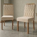 Ver imagem 2 de Kit 2 Cadeiras Estofadas Madeira Tauari 20225 Suede Nude Molci