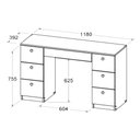 Ver imagem 4 de Penteadeira Escrivaninha 7 Gavetas 118 Cm Pe100 Branco Dtall