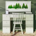 Ver imagem 2 de Penteadeira Escrivaninha 7 Gavetas 118 Cm Pe100 Branco Dtall