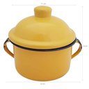 Ver imagem 7 de Kit Bule Café Chá com 6 Xícaras Pires Açucareiro Aço Esmaltado Amarelo