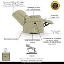 Ver imagem 3 de Poltrona do Papai Reclinável Sala de Cinema Madrid Glider Manual Giratória USB Linho Bege G26 Gran B
