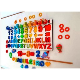Tabuleiro Educativo Números e Letras  De Jogo Educacional Montessor - 1