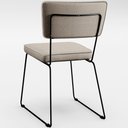 Ver mais imagens de Cadeira Estofada Para Sala De Jantar Allana L02 Faixa Corano Preto Linho Bege - Lyam Decor