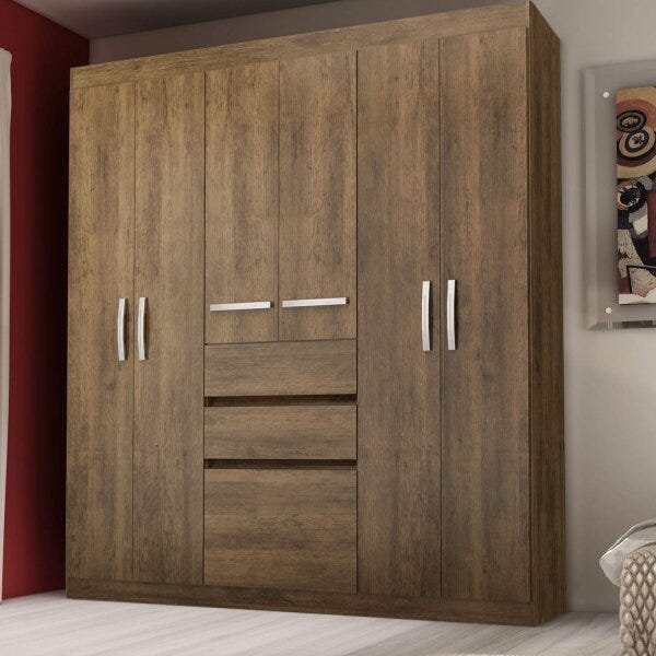 Guarda-Roupa Casal 7 Portas 2 Gavetas Berna Genialflex