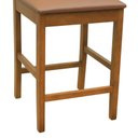 Ver imagem 5 de Banqueta Média Pérola Madeira Maciça Telinha C/ 62cm - Amêndoa - Assento Estofado Corano Caramelo