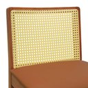 Ver imagem 4 de Banqueta Média Pérola Madeira Maciça Telinha C/ 62cm - Amêndoa - Assento Estofado Corano Caramelo