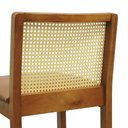 Ver imagem 6 de Banqueta Média Pérola Madeira Maciça Telinha C/ 62cm - Amêndoa - Assento Estofado Corano Caramelo