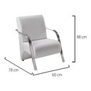 Ver imagem 7 de Kit Poltrona + Namoradeira Sevilha Braço Metal Decoração Recepção Escritório - Corino Branco