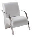 Ver imagem 5 de Kit Poltrona + Namoradeira Sevilha Braço Metal Decoração Recepção Escritório - Corino Branco