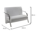 Ver imagem 6 de Kit Poltrona + Namoradeira Sevilha Braço Metal Decoração Recepção Escritório - Corino Branco