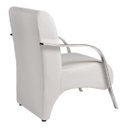 Ver imagem 4 de Kit Poltrona + Namoradeira Sevilha Braço Metal Decoração Recepção Escritório - Corino Branco