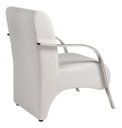 Ver imagem 4 de Kit Poltrona + Namoradeira Sevilha Braço Metal Decoração Recepção Escritório - Corino Branco