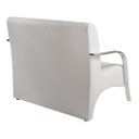 Ver imagem 3 de Kit Poltrona + Namoradeira Sevilha Braço Metal Decoração Recepção Escritório - Corino Branco