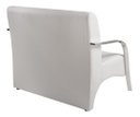 Ver imagem 3 de Kit Poltrona + Namoradeira Sevilha Braço Metal Decoração Recepção Escritório - Corino Branco