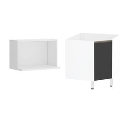 Gabinete para Banheiro sem Furação com Nicho Branco com Preto Suprema Luciane Móveis - 3
