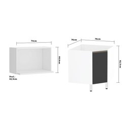Gabinete para Banheiro sem Furação com Nicho Branco com Preto Suprema Luciane Móveis - 4