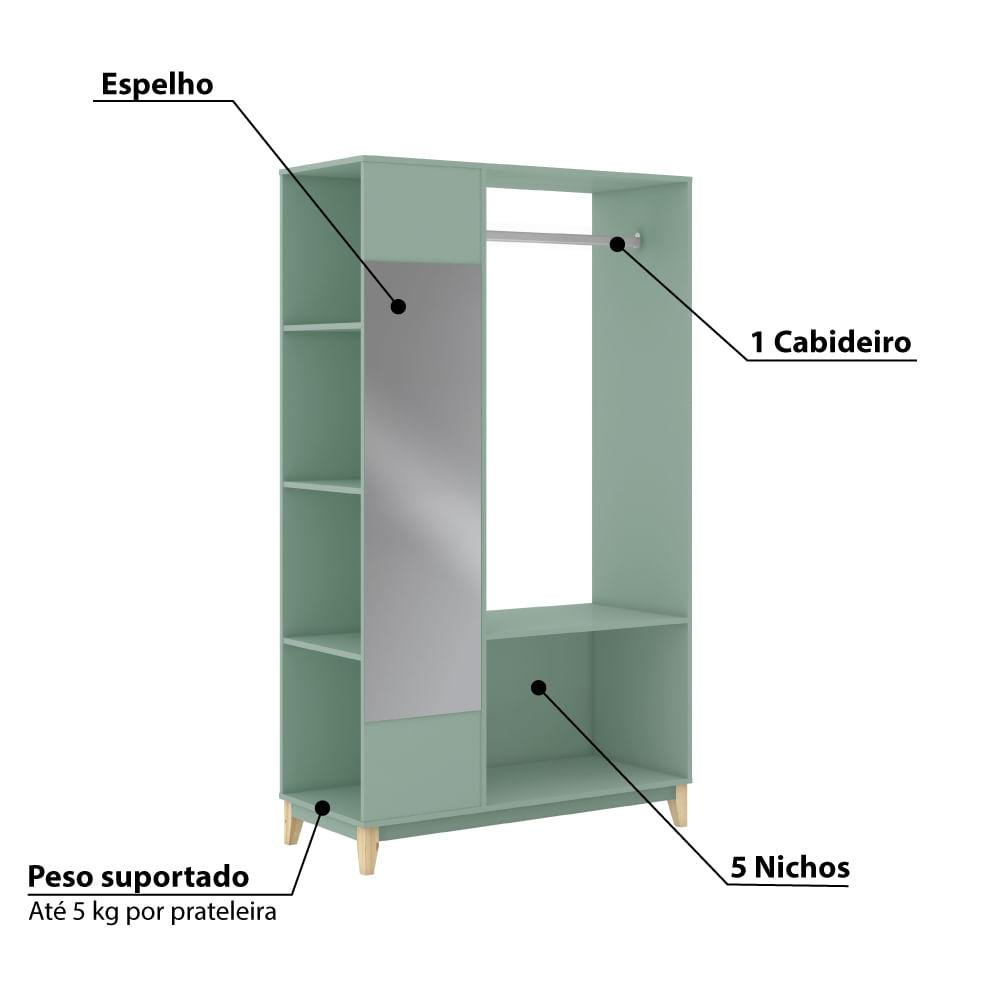 Estante Closet Legno com 5 Nichos - Oliva - 3