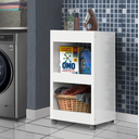 Ver imagem 1 de Carrinho de Lavanderia - 3 Prateleiras com rodízios (Cor Branca)