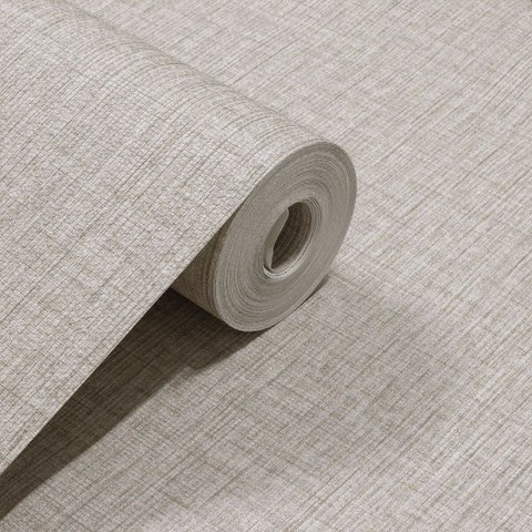 Papel de Parede Linho Bege Vinilico Lavável+ Cola Inclusa