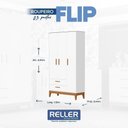 Ver imagem 5 de Jogo de Quarto Infantil Flip Guarda Roupa 3 Portas e Berço Americano Branco Fosco - Reller Móveis