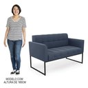 Ver imagem 6 de Sofá Namoradeira e 1 Poltrona Base Industrial Preto Ana Suede Azul Marinho - Ibiza