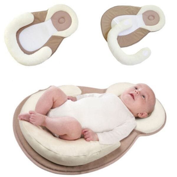Almofada Cama para Bebê Recém-Nascido Espreguiçadeira Caminha Ultra Confortável - Marrom - 4
