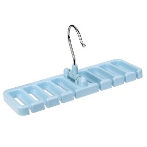 Cabide Organizador Guarda-Roupa Gancho Giratório 360° Varal Cinto Gravata Cachecol Colar - Azul