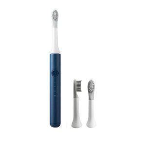 Escova de Dente Elétrica 2 pontas Extras Recarregável A Prova D'água Automática 3 Modos de - Azul