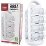 Porta Temperos Giratório Emborrachado 8 Potes Plástico Condimentos Transparente Armazenar Guardar - 6