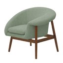 Ver imagem 1 de Poltrona Decorativa Yumi Base Madeira Braço Esquerdo Bouclé Verde Claro - Nexta Casa