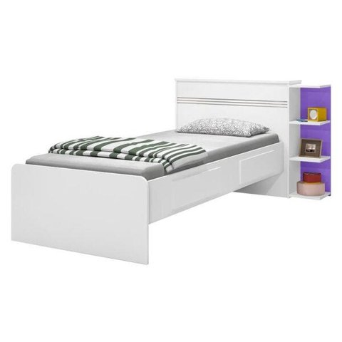 Cama Baú Jade Branco com Lilás - JeA Móveis