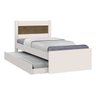 Cama Solteiro com Auxiliar Prisma Off White com Jequitibá - Jea Móveis - 2