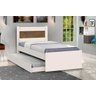 Cama Solteiro com Auxiliar Prisma Off White com Jequitibá - Jea Móveis - 1