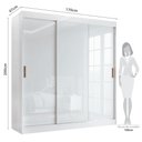 Ver imagem 6 de Guarda-Roupa Casal 3 Portas de Correr e 4 Gavetas Flex Capri Branco/Preto