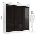 Ver imagem 3 de Guarda-Roupa Casal 3 Portas de Correr e 4 Gavetas Flex Capri Branco/Preto