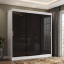 Ver imagem 1 de Guarda-Roupa Casal 3 Portas de Correr e 4 Gavetas Flex Capri Branco/Preto