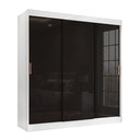 Ver imagem 2 de Guarda-Roupa Casal 3 Portas de Correr e 4 Gavetas Flex Capri Branco/Preto