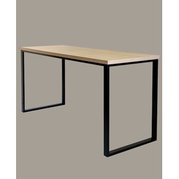 Mesa de Mdf com Pés em Metalon - Tamanho Regular - Mobília Express - Base Preta - 1