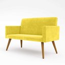 Ver imagem 1 de Sofá Namoradeira 2 Lugares - Balaqui Decor Cor:amarelo