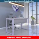 Ver imagem 2 de Mesa Escritório P25 Tub Pandin 150 Cm (larg) X 70 Cm (prof) Tampo Mdp Cinza Pé Aço Tubular Lilás