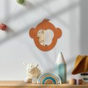 Ver imagem 2 de Espelho Infantil Cores Alegres Formatos Criativos Decoração Quarto 25x25cm Macaco Marrom