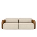 Ver imagem 2 de Sofá Living Sala de Estar Abel 240cm Bipartido Pés de Madeira Pu/veludo Caramelo/bege Claro G33 - Gr