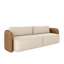 Ver imagem 6 de Sofá Living Sala de Estar Abel 240cm Bipartido Pés de Madeira Pu/veludo Caramelo/bege Claro G33 - Gr