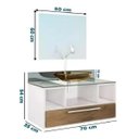 Ver imagem 4 de Gabinete para Banheiro Completo Mdf Balcão Pia Espelho Cuba