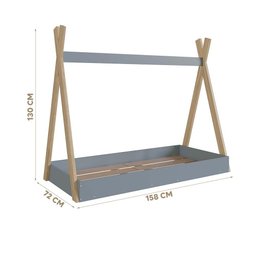 Cama Cabana Montessoriana Azul para Crianças - 4