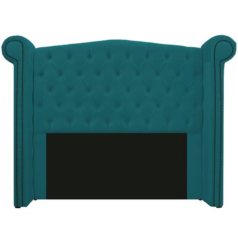 Cabeceira Estofada Veneza 160 cm Queen Size Suede Azul Turquesa - Doce Sonho Móveis