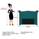Ver imagem 4 de Cabeceira Estofada Veneza 160 cm Queen Size Suede Azul Turquesa - Doce Sonho Móveis
